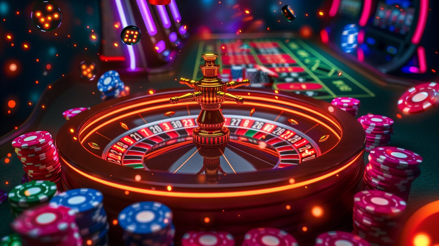 Tampilan antarmuka hohotogel di perangkat mobile dan desktop dengan tema gelap futuristik
